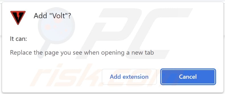 Volt browser hijacker asking for permissions