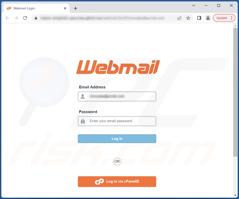 Webmail Account Maintenance scam email promoted phishing site