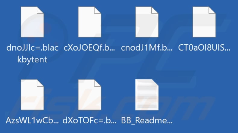Files encrypted by BlackByteNT ransomware (.blackbytent extension)