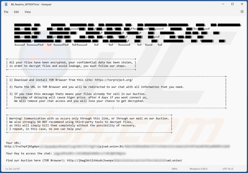 BlackByteNT ransomware text file (BB_Readme_3B7X0XT6.txt)