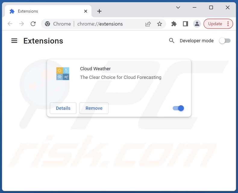 Removing search.cloudweatherext.com related Google Chrome extensions