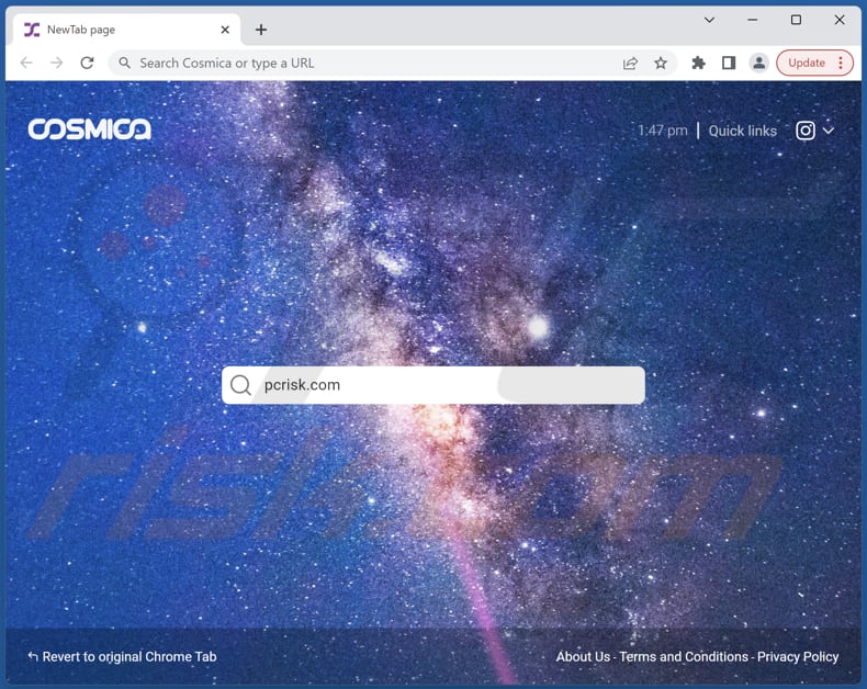 search.cosmica-tab.com browser hijacker