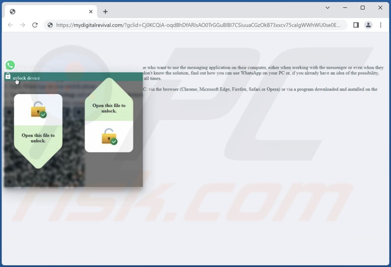 CryptoClippy malware fake WhatsApp download page