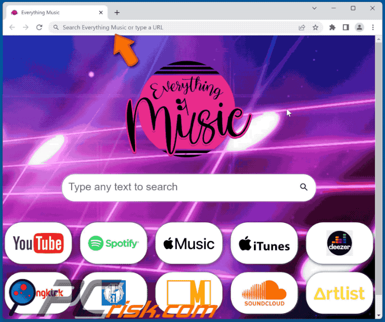 Everything Music browser hijacker finddbest.co shows bing results
