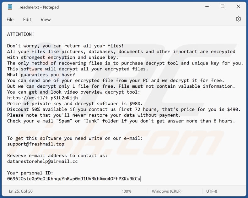 Foty ransomware text file (_readme.txt)