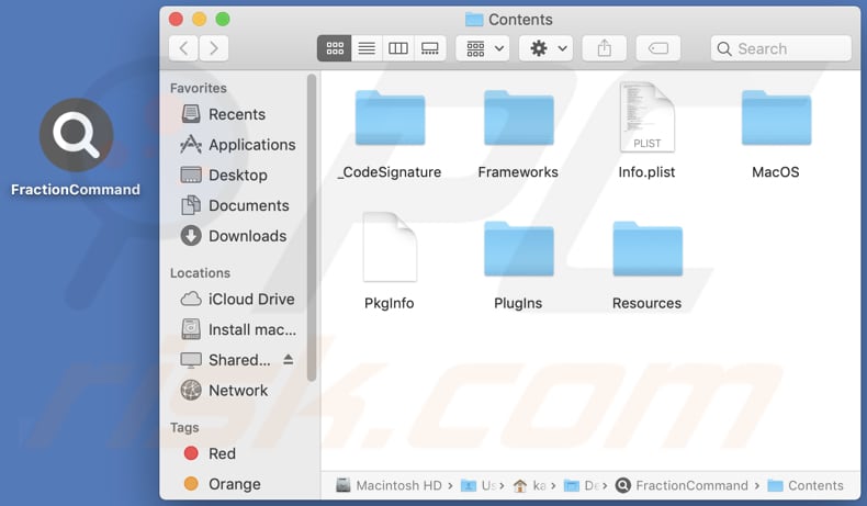 FractionCommand adware installation folder