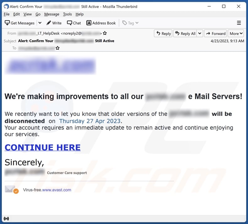 Improvements To All Our e Mail Servers email spam campaign