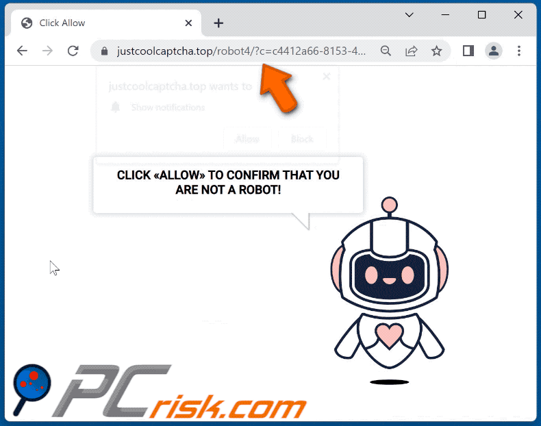 justcoolcaptcha[.]top website appearance (GIF)
