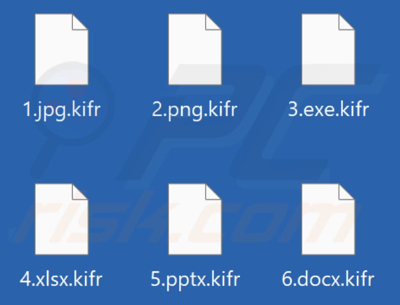 Files encrypted by Kifr ransomware (.kifr extension)