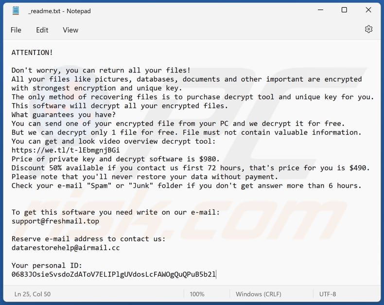 Kifr ransomware text file (_readme.txt)
