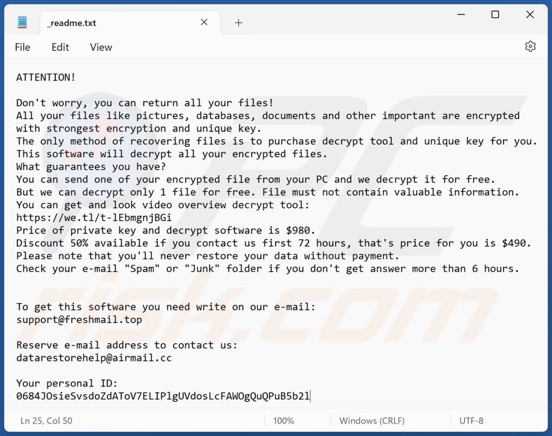 Kitz ransomware text file (_readme.txt)