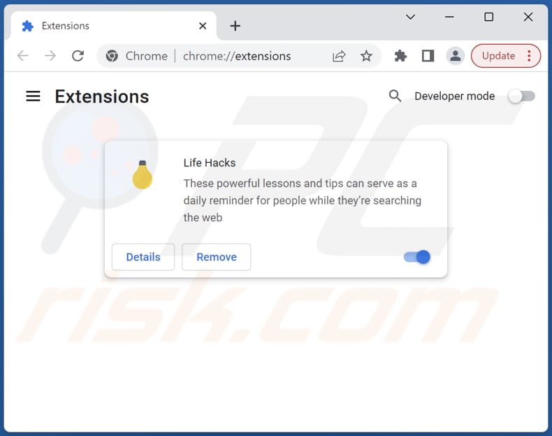 Removing search.lifehacks-tab.com related Google Chrome extensions