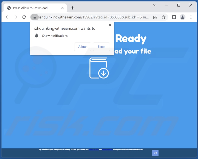 nkingwitheaam[.]com pop-up redirects