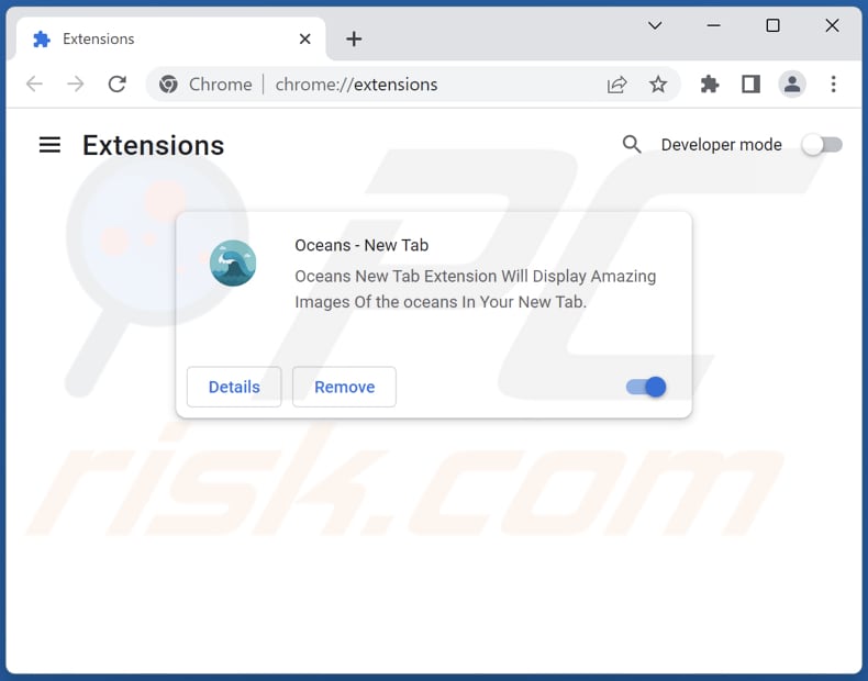 Removing oceansnewtab.com related Google Chrome extensions