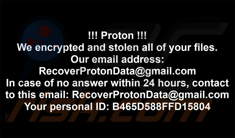 Proton ransomware desktop wallpaper