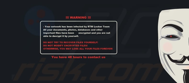 RTM Locker ransomware wallpaper