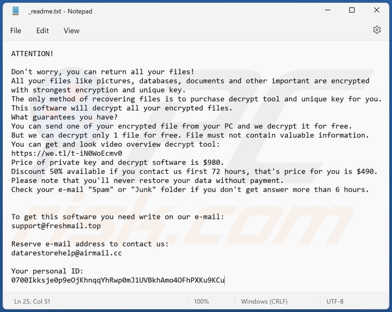 Saba ransomware text file (_readme.txt)