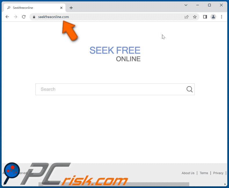 seekfreeonline.com redirect appearance (GIF)