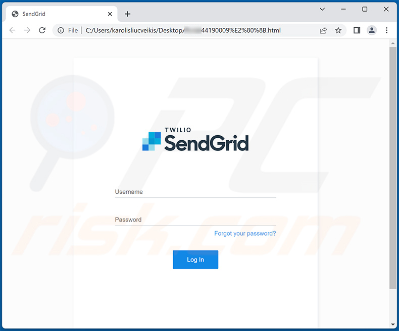 Phishing HTML file distributed using SendGrid email scam (2023-04-20)