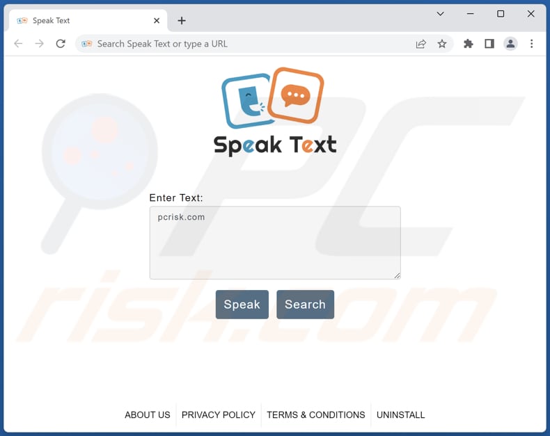 search.speak-text-tab.com browser hijacker