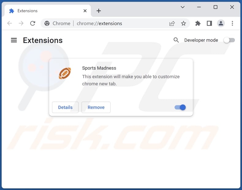 Removing sportmadness.info related Google Chrome extensions