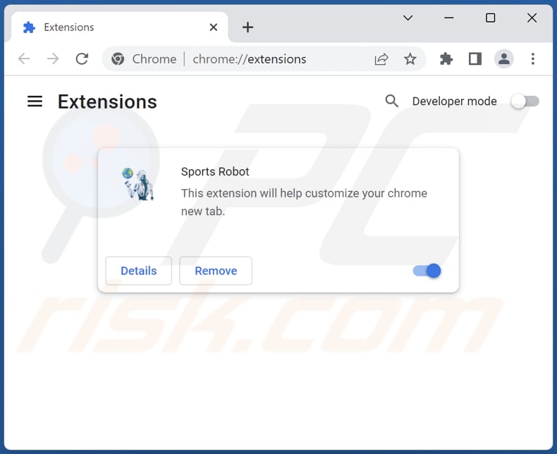 Removing sportrobot.info related Google Chrome extensions