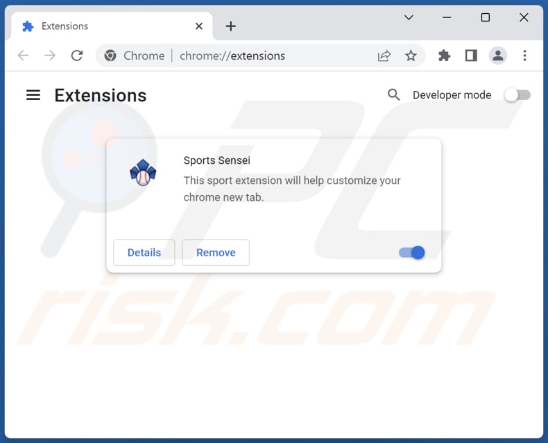 Removing sportsensei.info related Google Chrome extensions