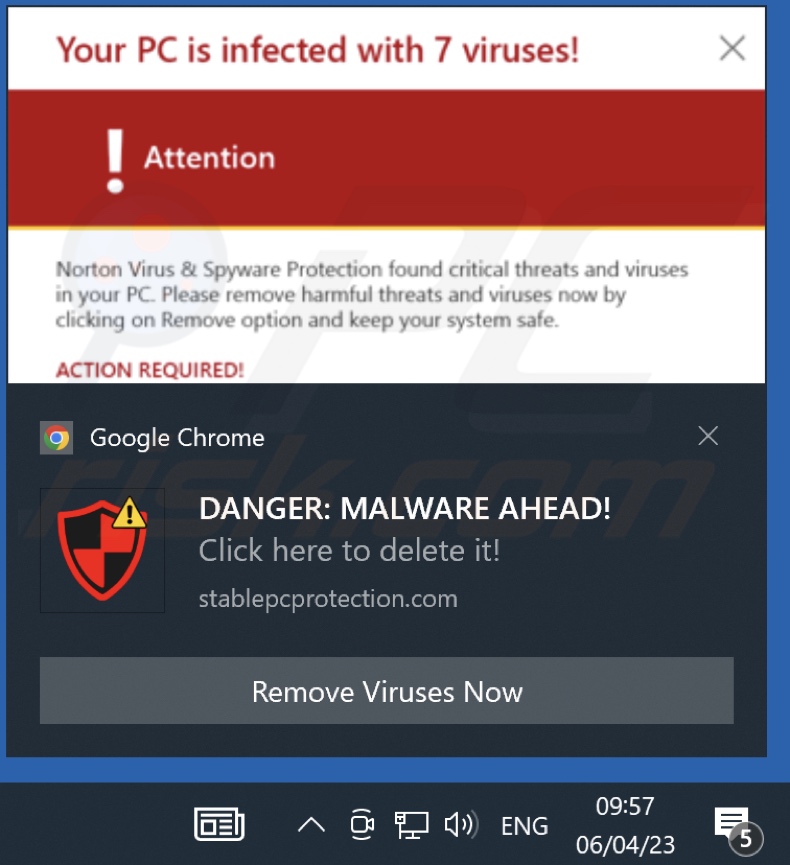 Ad delivered by stablepcprotection[.]com
