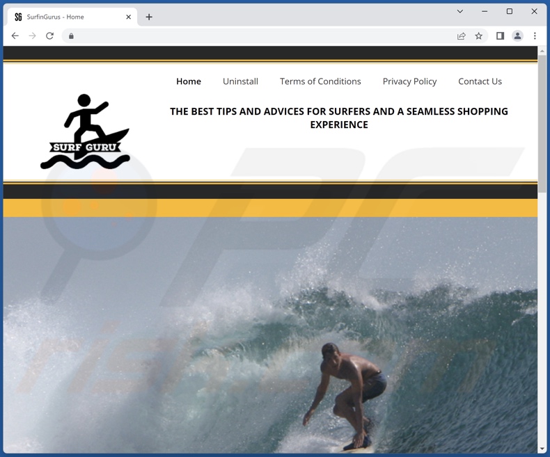 Website used to promote SurfGuru browser hijacker