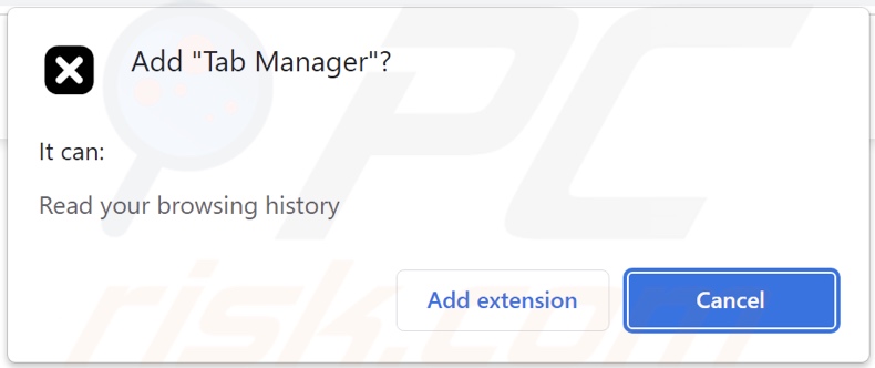 Tab Manager adware asking for permissions