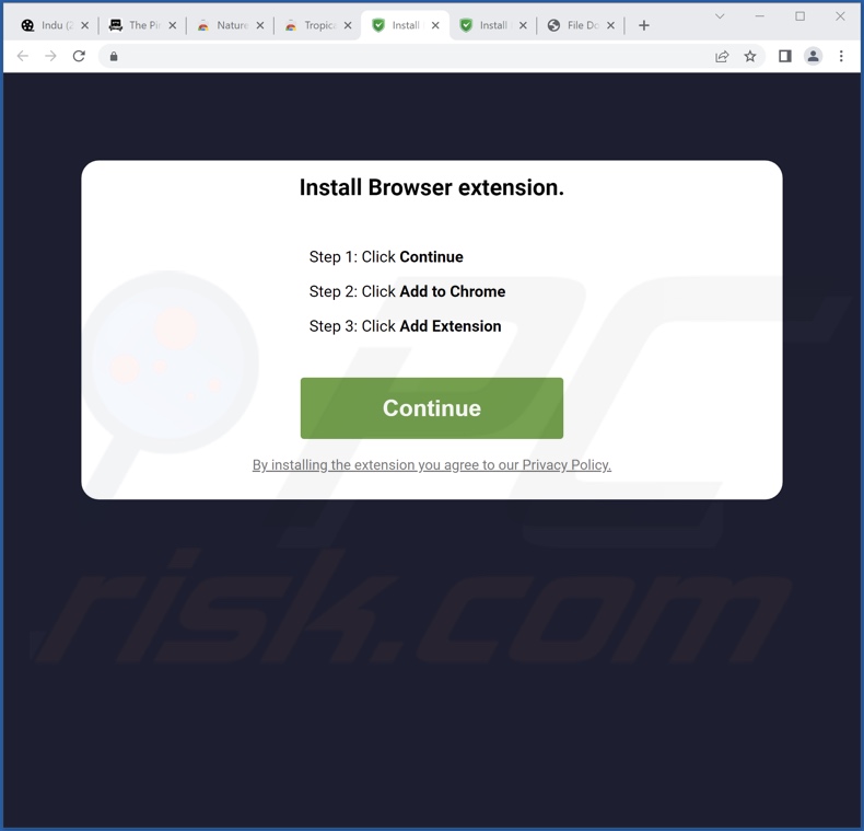 Deceptive website used to promote Tropical Horizons Wallpapers browser hijacker