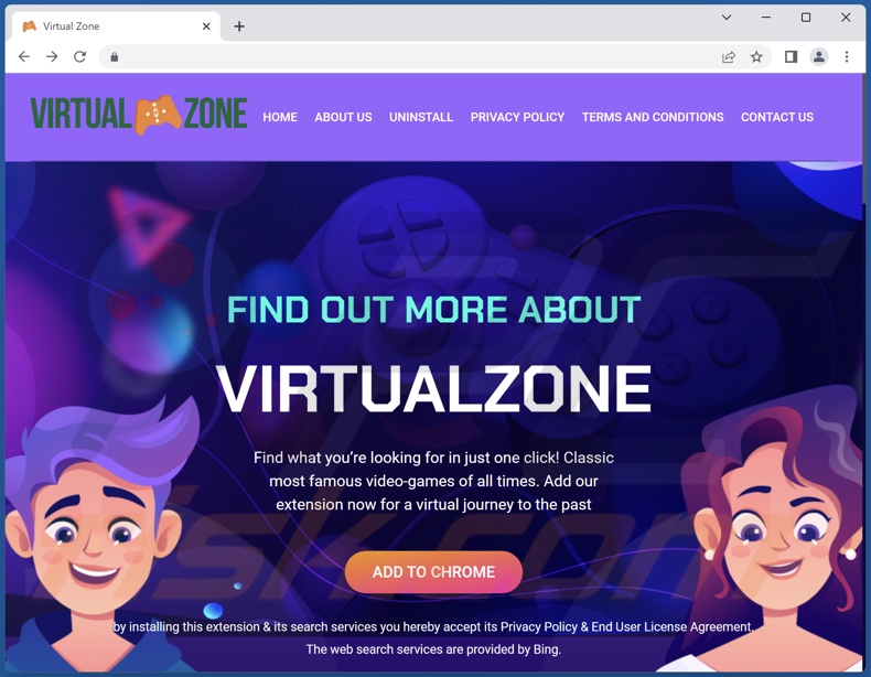 Website used to promote Virtual Zone browser hijacker