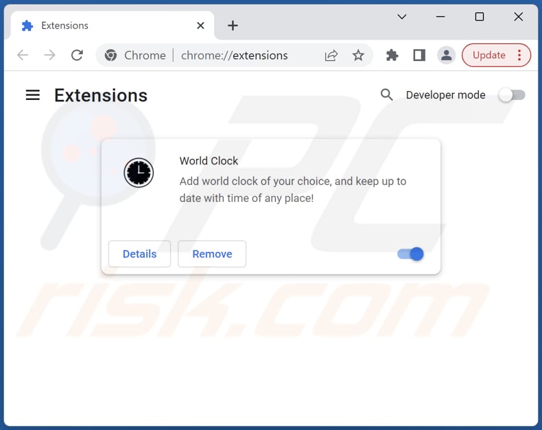 Removing search.world-clock-tab.com related Google Chrome extensions