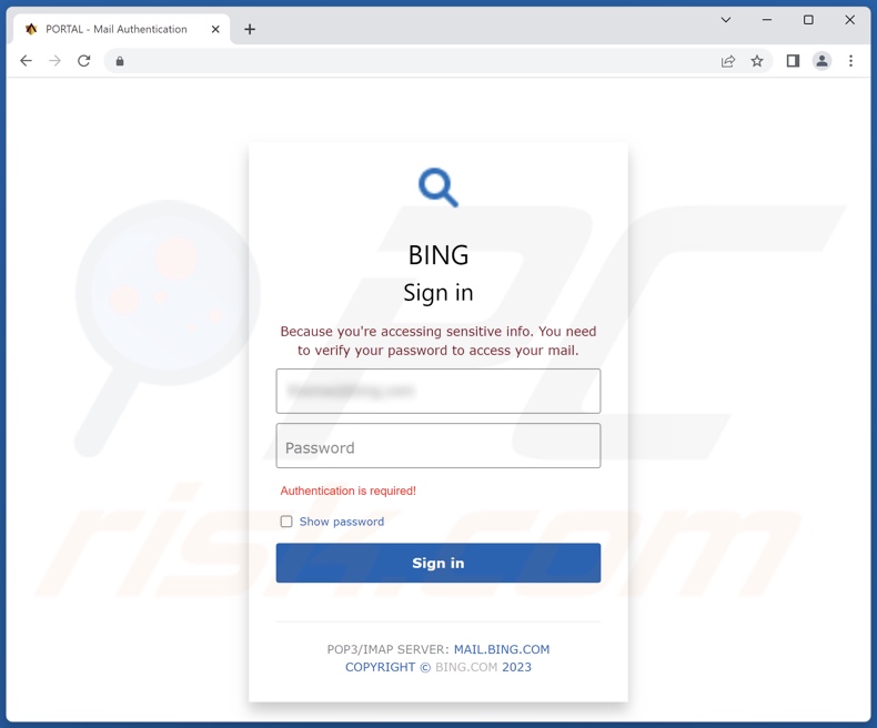 Alert! - Suspension Notification scam email promoted phishing site