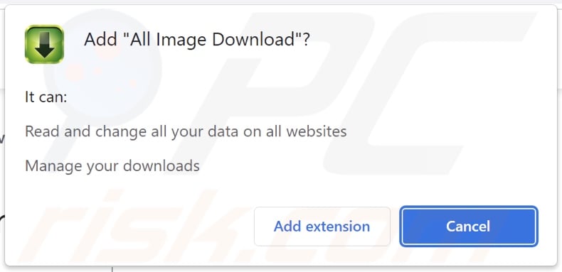 All Image Download adware asking for permissions