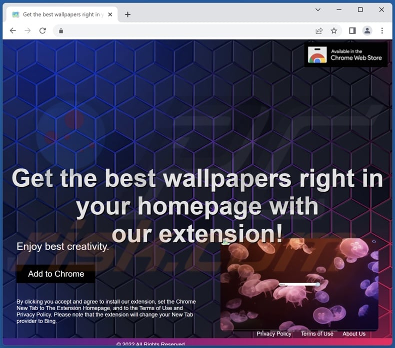 Website used to promote Best Wallpapers browser hijacker