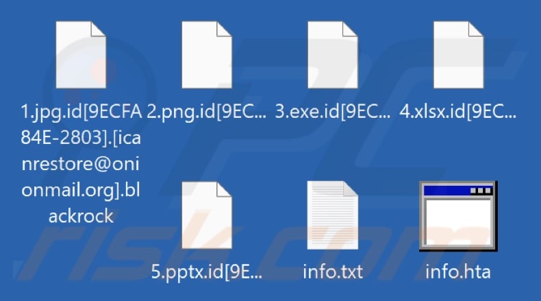 Files encrypted by BlackRock ransomware (.blackrock extension)