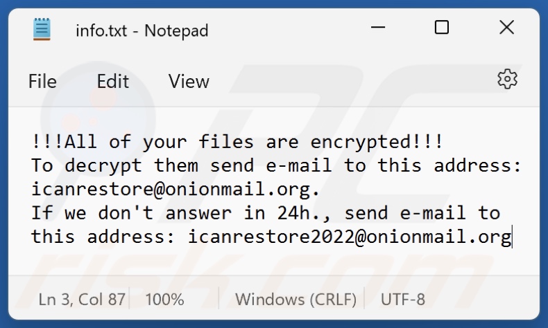 BlackRock ransomware text file (info.txt)
