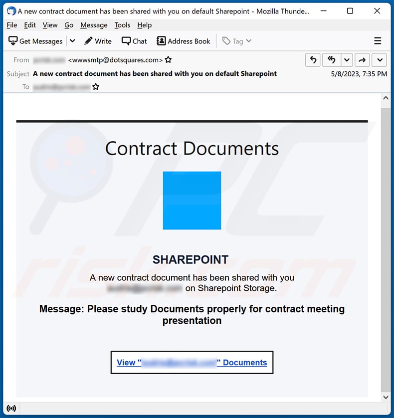 Contract Documents email scam (2023-05-09)