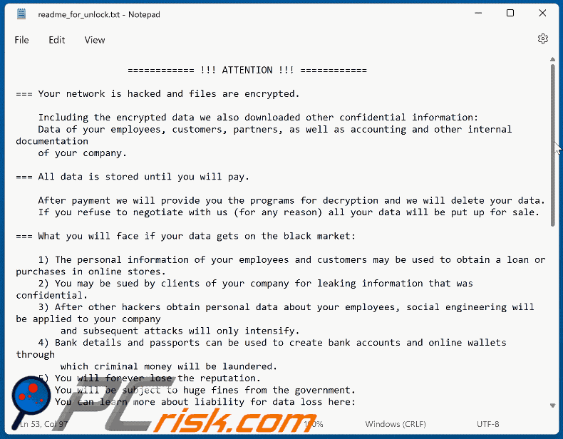 crYptA3 ransomware ransom note (readme_for_unlock.txt)