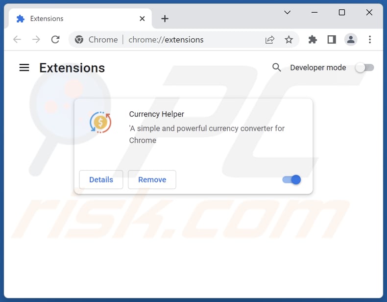 Removing currencyhelperext.com related Google Chrome extensions