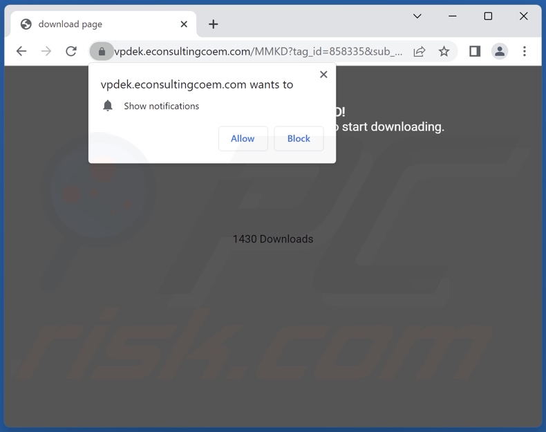 econsultingcoem[.]com pop-up redirects