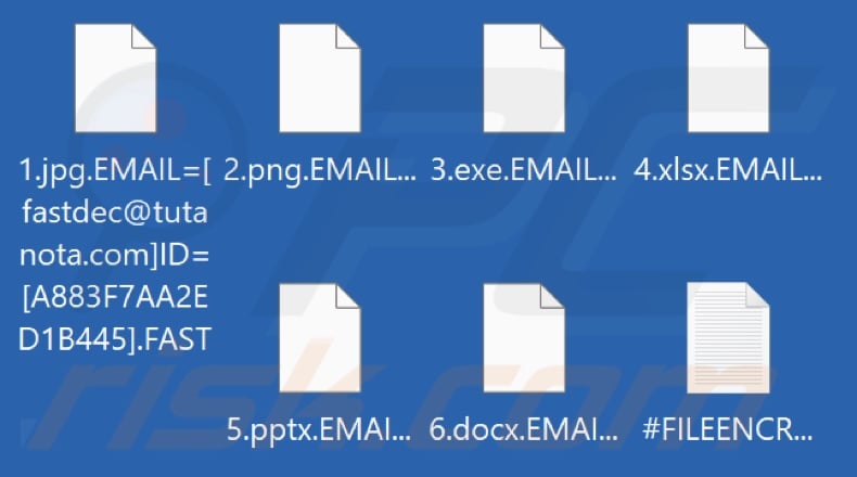 Files encrypted by FAST ransomware (.FAST extension)