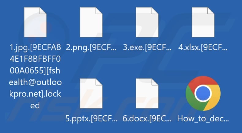 Files encrypted by FSHealth ransomware (.locked extension)