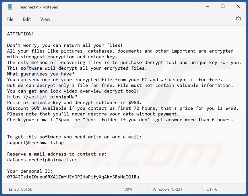 Gash ransomware text file (_readme.txt)