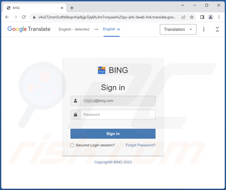 IMAP/POP Configuration Error scam email promoted phishing site
