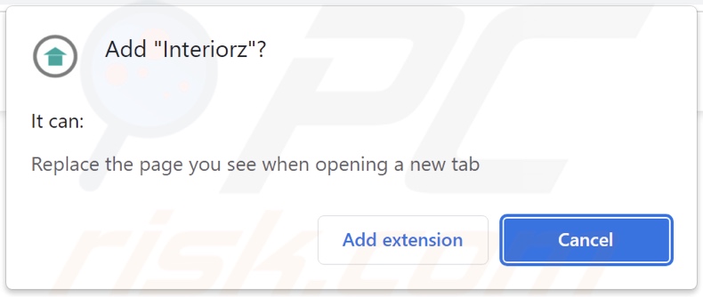 Interiorz browser hijacker asking for permissions