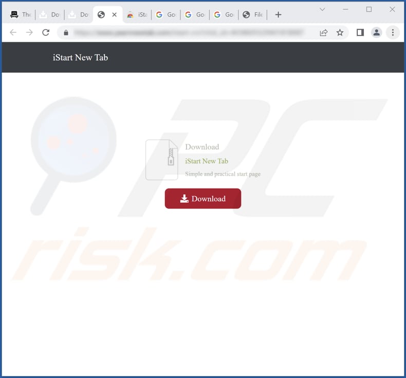 Website used to promote iStart New Tab browser hijacker