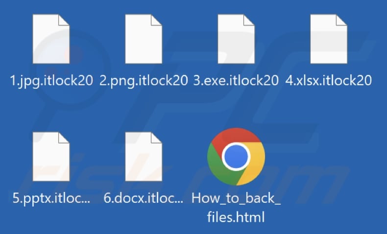 Files encrypted by Itlock ransomware (.itlock20 extension)