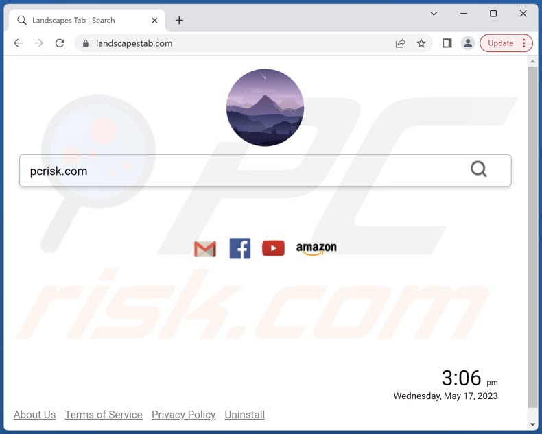 landscapestab.com browser hijacker